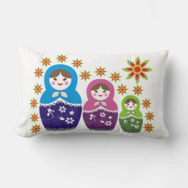 Matryoshka Russische Puppen & Sonnenblumen Lendenkissen