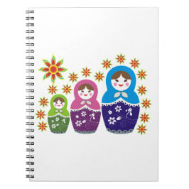 Matryoshka Russische Puppen & Sonnenblumen Notizblock