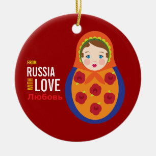 Matryoshka von Russland mit Keramik Ornament