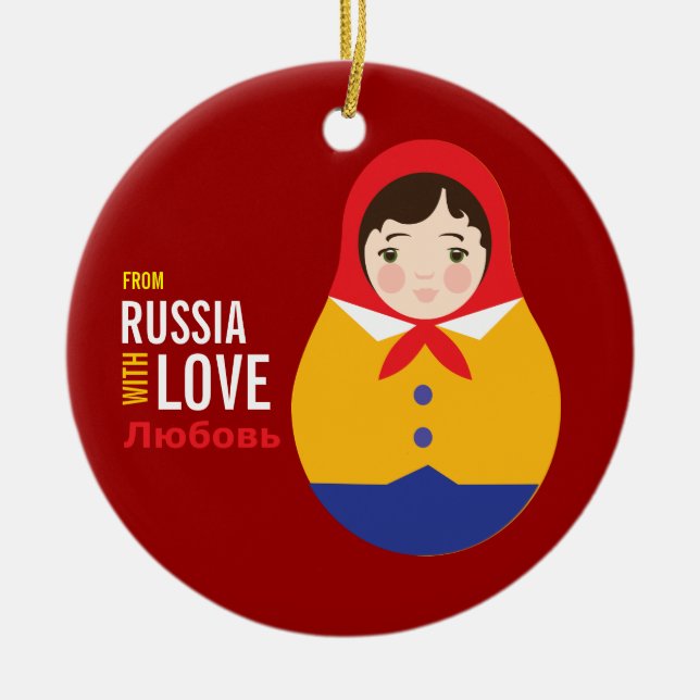 Matryoshka von Russland mit Keramikornament (Vorne)