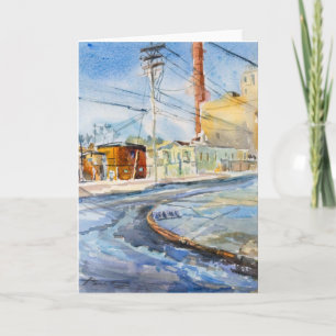 Matsch auf Burt St Watercolor Karte