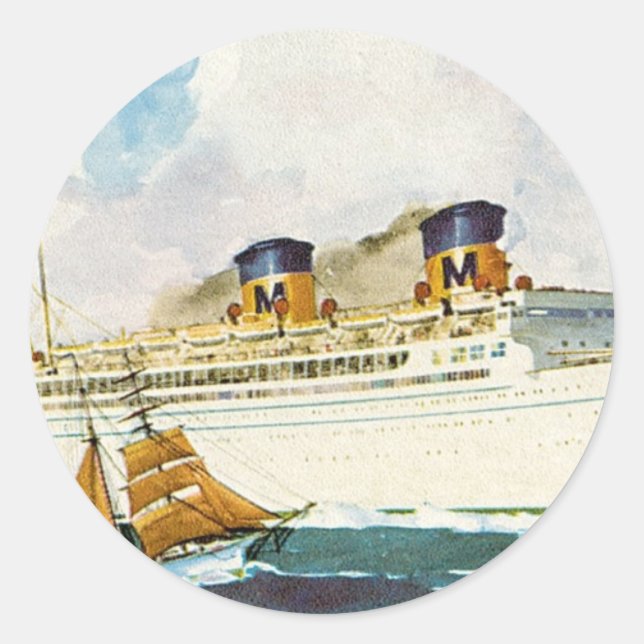 Matson Liner bis Hawaii Runder Aufkleber (Vorderseite)