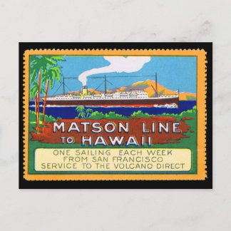 Matson Lines Poster Briefmarke um 1915 Postkarte