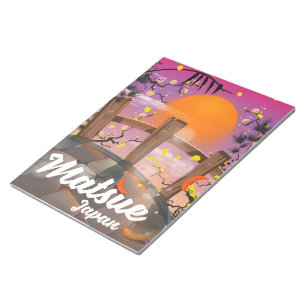 Matsue japanische Blüte Poster. Notizblock