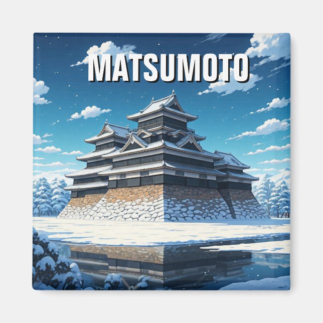 Matsumoto Castle Japan Winter Magnet (Vorne)