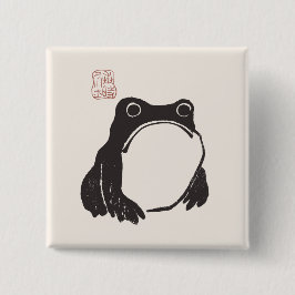 Matsumoto Hoji Frog Sad Melancholy Japanischer Kün Button