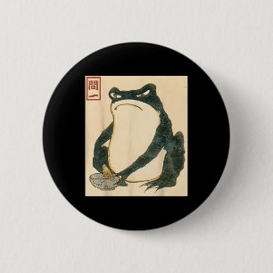 Matsumoto Hoji Japanischer Frog Ukiyo-e Toad Meme  Button