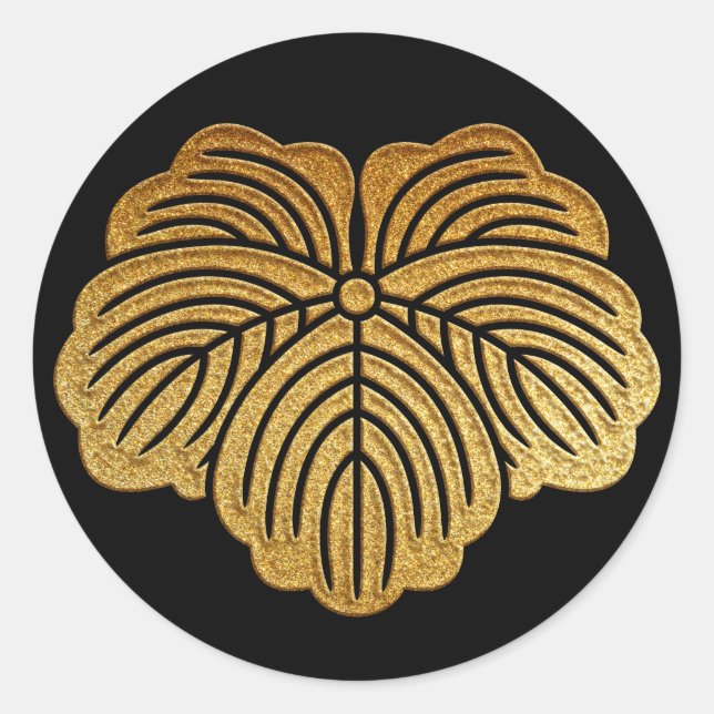 Matsunaga Tsuta Kamon Runder Aufkleber (Vorderseite)