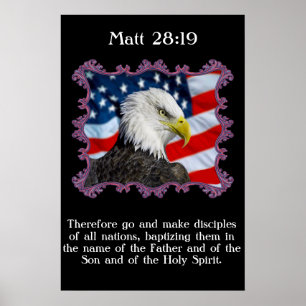 Matt 28:19 mit einem Adler vor der amerikanischen Poster