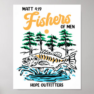Matt 419 Fischer der Menschen Christliches Fischen Poster