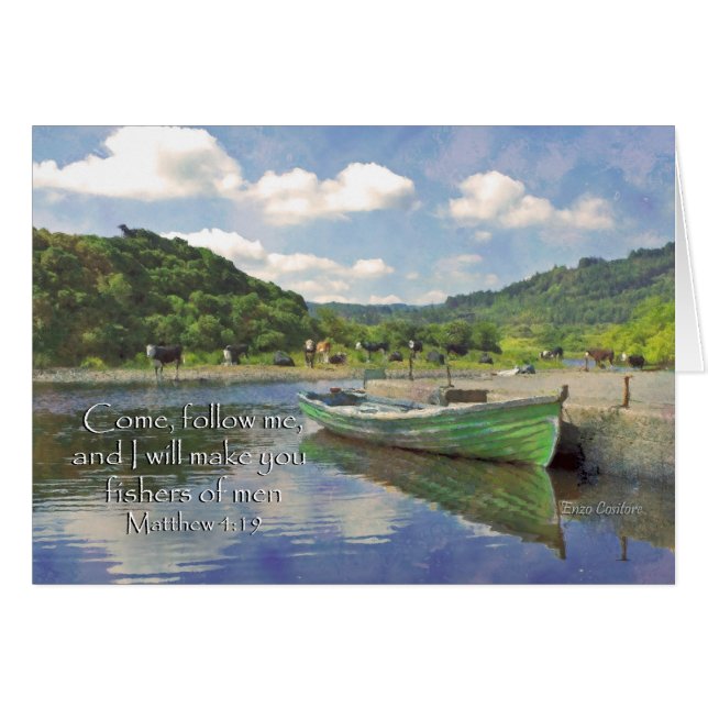 Matt. 4:19 Komm mir folgen...Männer (Vorderseite (Horizontal))