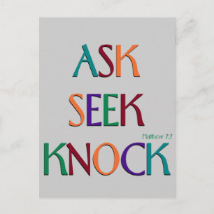 Matt 7:7 anpassbare Vorlage Postkarte