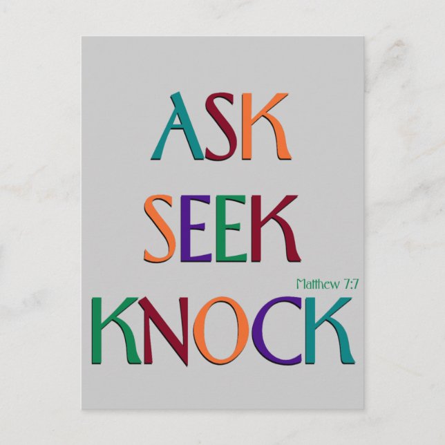Matt 7:7 anpassbare Vorlage Postkarte (Vorderseite)
