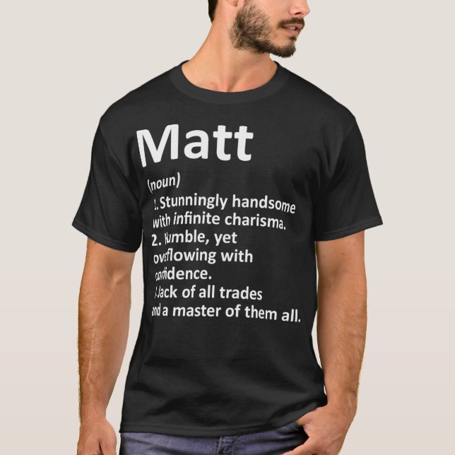 MATT Definition Personalisiert Name Funny Birthday T-Shirt (Vorderseite)