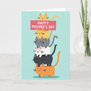 Matt gestapelte Katzen Liebeskarte Karte