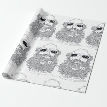 Matt mit einem Vogel in seinem Bart-Packpapier