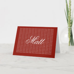 Matt Red Endless Liebe Card Karte