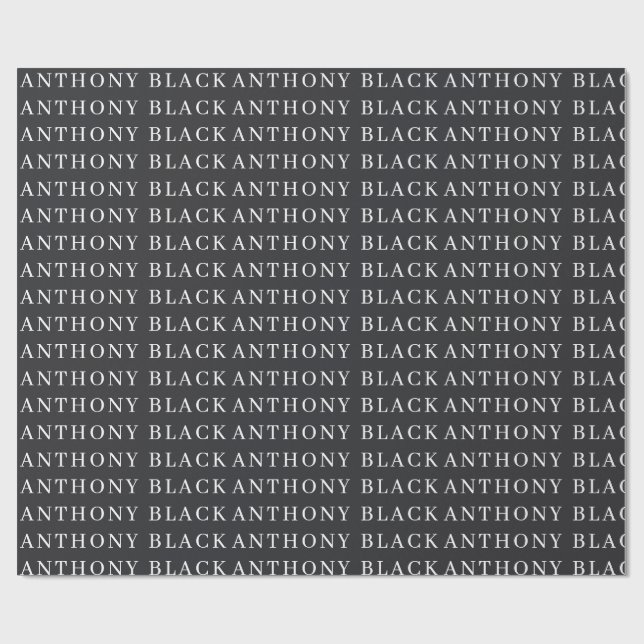 Matt schwarzes minimalistisches, elegantes klassis geschenkpapier (Flach)