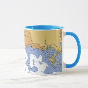 Mattapoisett MA. Hafen-Seediagramm-Tasse Tasse