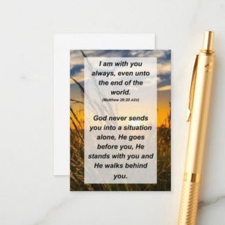 Matte. 28:20 Ich bin immer bei dir, ja, bis ans En Begleitkarte