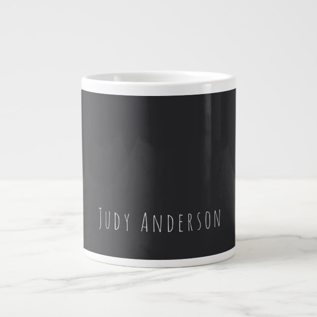 Matte Black Beruflich Schlicht Modern Eleganter Na Jumbo-Tasse (Vorderseite)