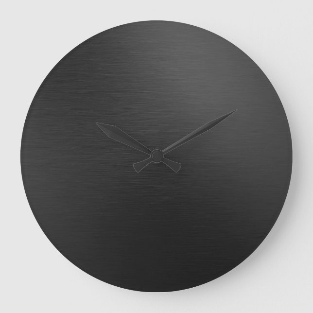 Matte Black Metal Große Wanduhr (Vorderseite)