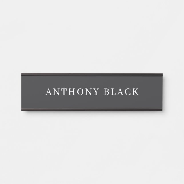 Matte Black Minimalist Plain Elegant Classical Türschild (Vorderseite )