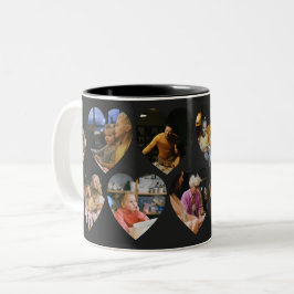Matte Black Photo Collage Mug with Heart Frames Zweifarbige Tasse