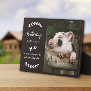 Matte Black Pig Hooves Grünes Foto Pet Memorial Fotoplatte