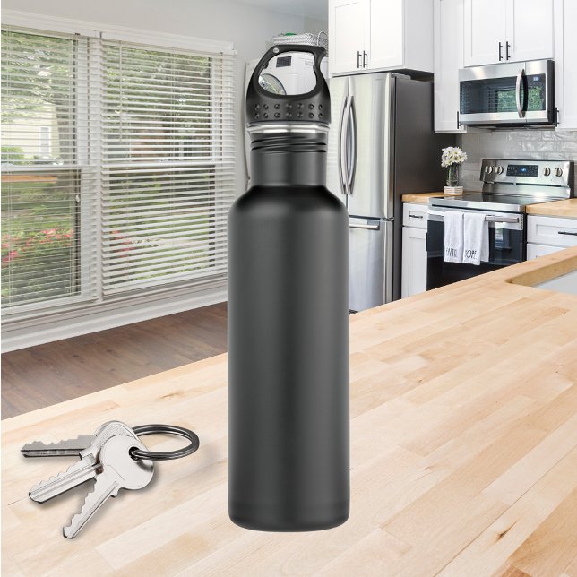 Matte Black Stainless Steel Wasserflasche hinzufüg Trinkflasche (Matte Black Stainless Steel Water Bottle Add Own)