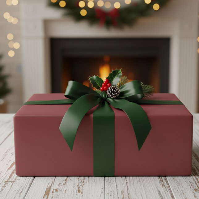 Matte Burgundy Wrapping Paper Roll - Elegant Solid Geschenkpapier (Von Creator hochgeladen)