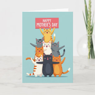 Matte Frohen Muttertag Katzen Karte