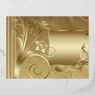 Matte Gold-Etiketten Folie Einladungspostkarte