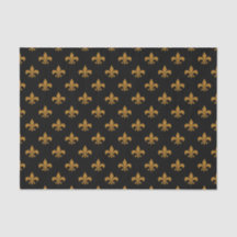 Matte Gold Fleur-de-lis auf Black