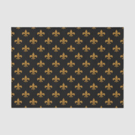 Matte Gold Fleur-de-lis auf Black Seidenpapier