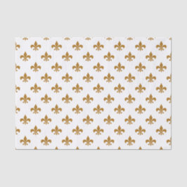 Matte Gold Fleur-de-lis auf Weiß Seidenpapier