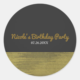 Matte Gold Modern Glam Sequins Chic Elegante Gefal Runder Aufkleber