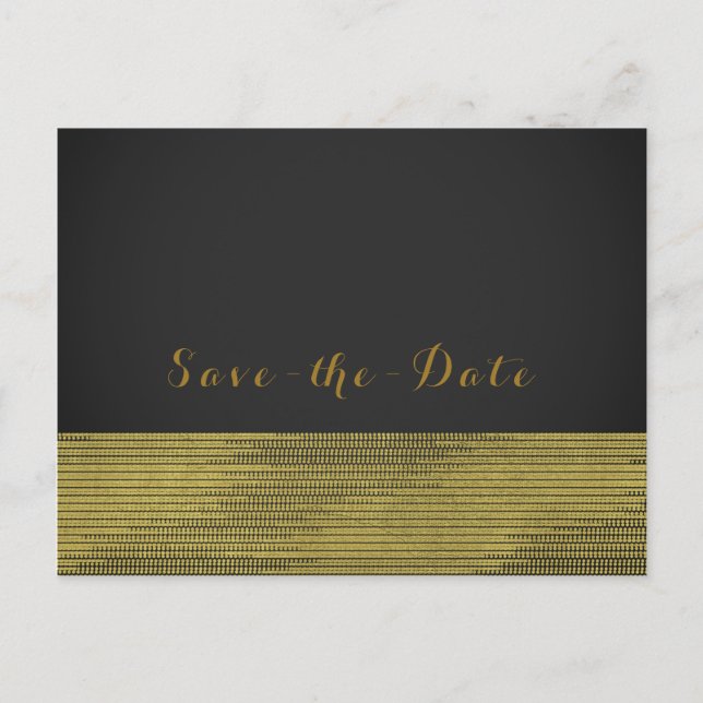 Matte Gold Modern Glam Sequins Chic Save the Date Ankündigungspostkarte (Vorderseite)