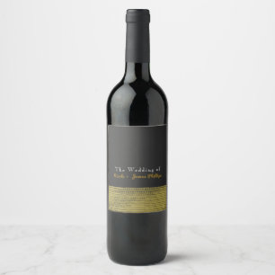 Matte Gold Moderne Glamour-Squins Chic-Wein-Etiket Weinetikett