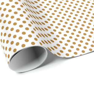 Matte Gold Polka Dots auf Weiß Geschenkpapier