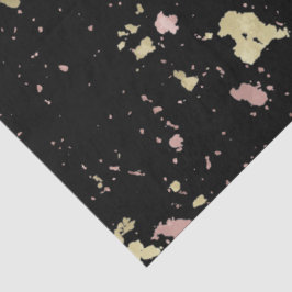 Matte Gold und Rose Gold Flakes Black Seidenpapier