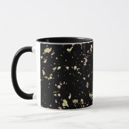 Matte Gold und Rose Gold Flakes Black Tasse
