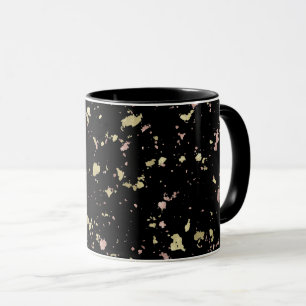 Matte Gold und Rose Gold Flakes Black Tasse