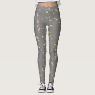 Matte Gold und Rose Gold Flakes Dunkelgrau Leggings