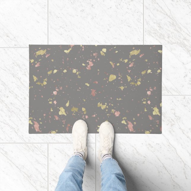 Matte Gold und Rose Gold Flakes Warmes Dunkles Gra (Indoor)