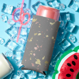 Matte Gold und Rose Gold Flakes Warmes Dunkles Gra Selters Dosenkühler