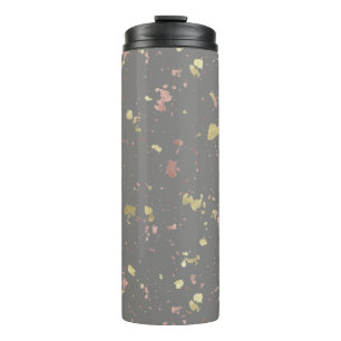 Matte Gold und Rose Gold Flakes Warmes Dunkles Gra Thermosbecher