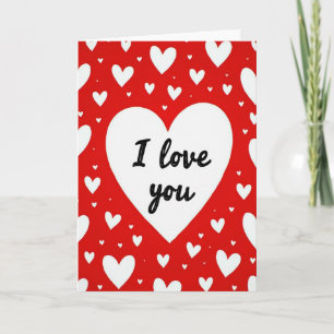 Matte Hearts I Love You Karte