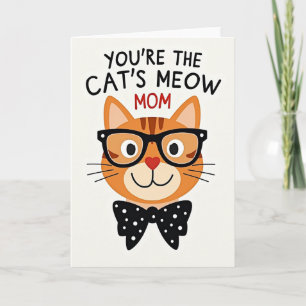 Matte Orange Cats Meow Mom Karte