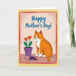 Matte Orange Katze Fröhliche Karte